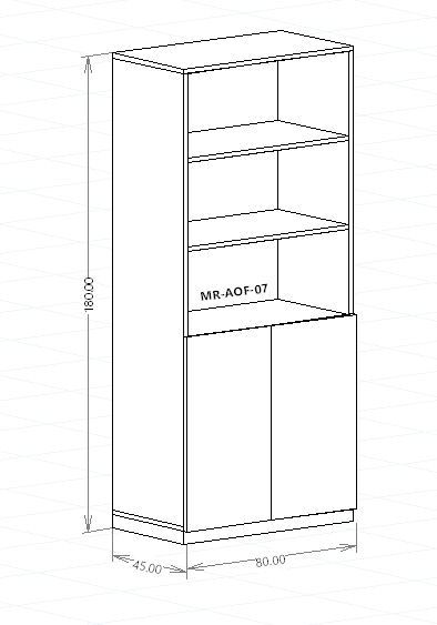 Biblioteca alta con dos puertas y estantes