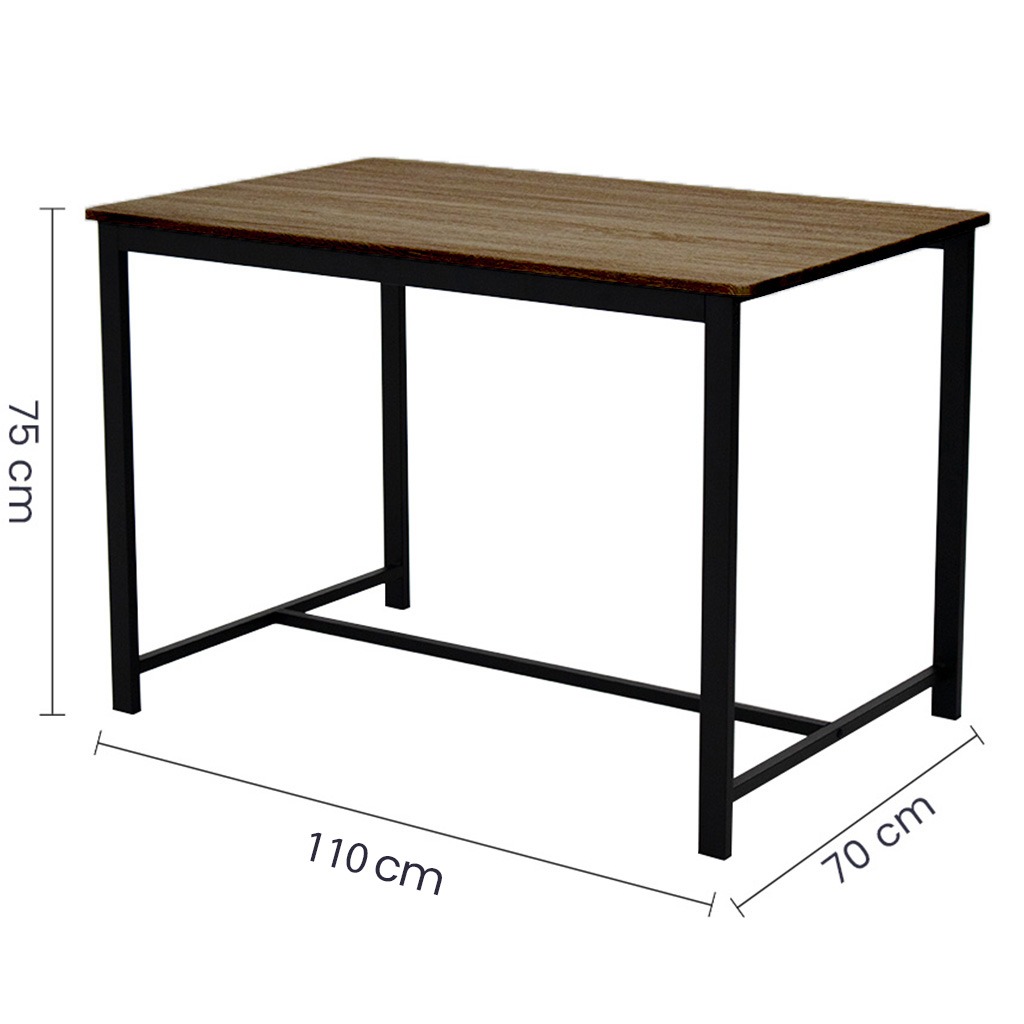 Juego comedor con bancas metal y madera