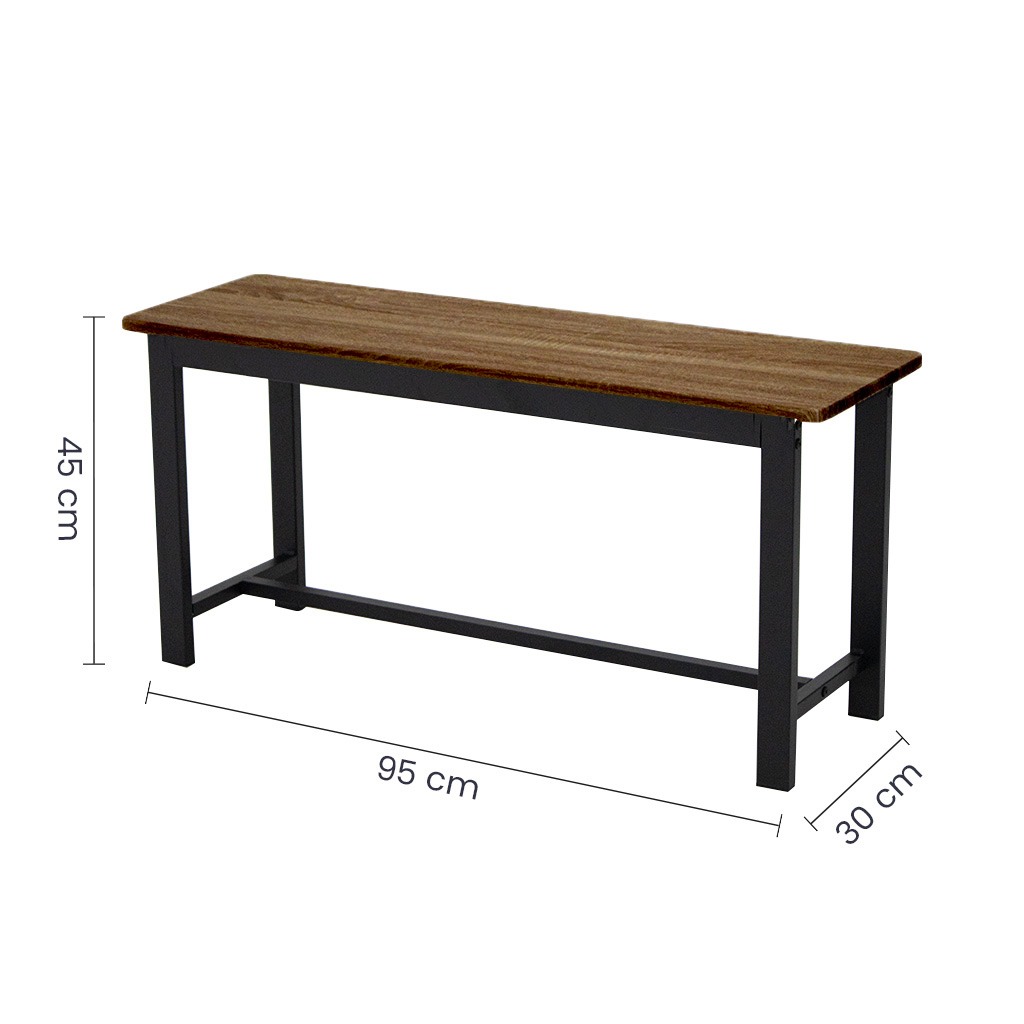 Juego comedor con bancas metal y madera