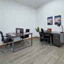Estación de trabajo para 2 puestos de metal y melamina 
