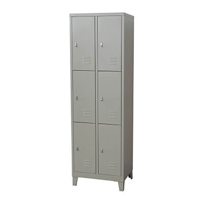 Locker Metálico de 6 Compartimentos con Aldaba y Patas