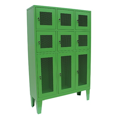 Locker metálico de 9 puertas color verde
