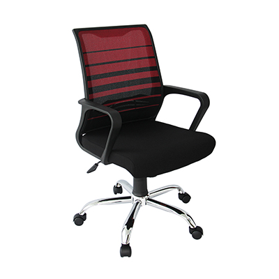 Silla de oficina secretarial con brazos Roja