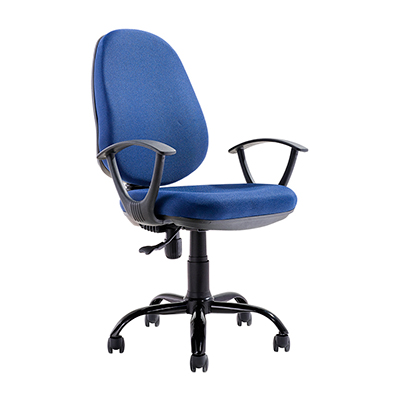 [DM-SI-98-AZ] Silla de oficina secretarial en tela con brazos (Azul)