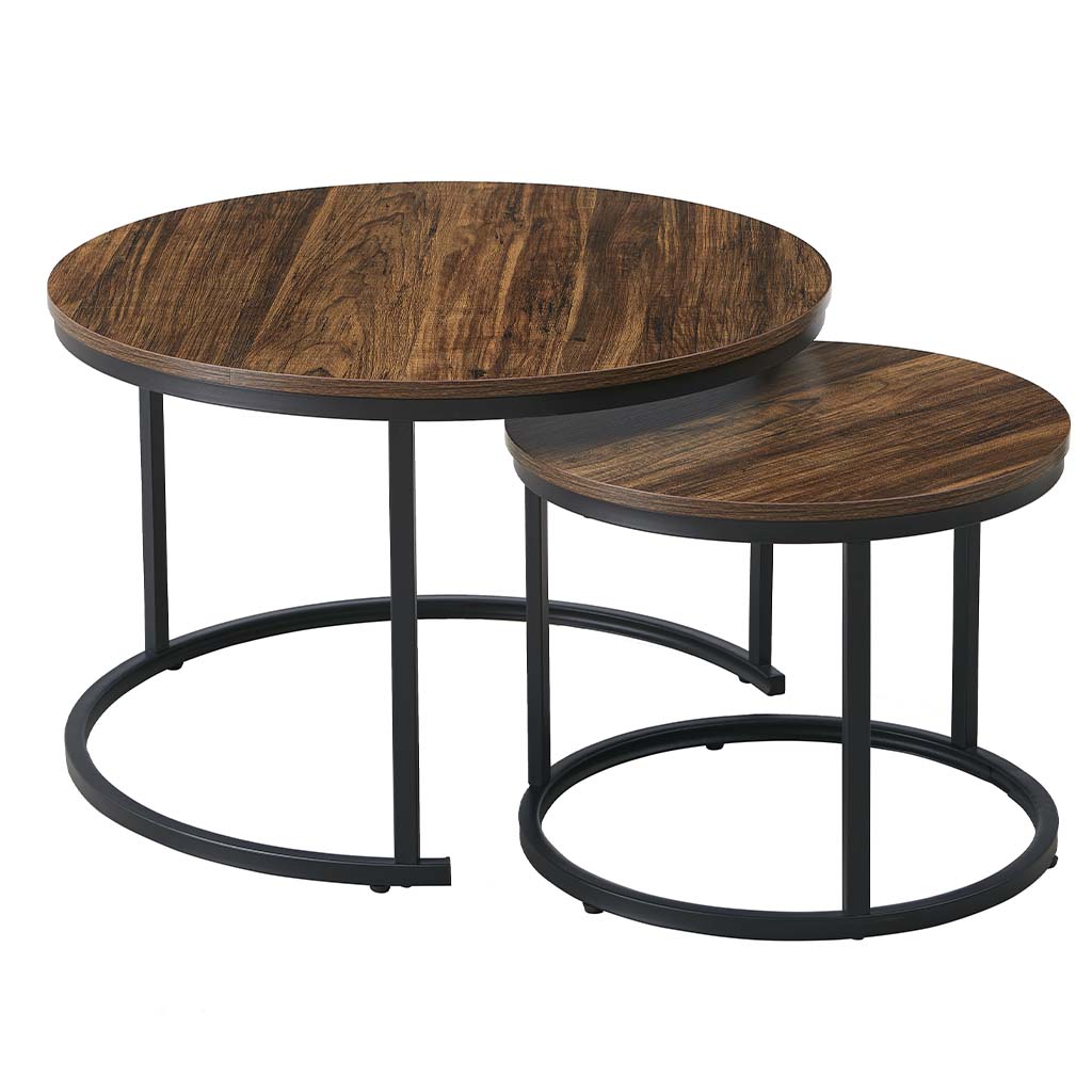 [TK-MS-53] SET 2 MESAS CENTRO 70CMX45.5CM CAFE OSCURO