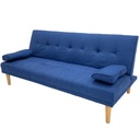 SOFÁ CAMA TELA LINO AZUL MARINO