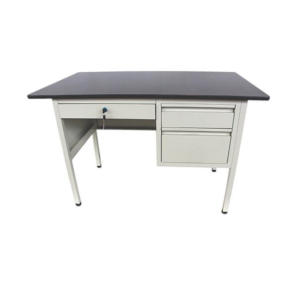 Escritorio secretarial metálico de 120 cm con 3 gavetas