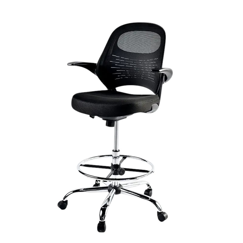 [MSO-CJ-04] Silla tipo cajero con brazo abatible y base cromada