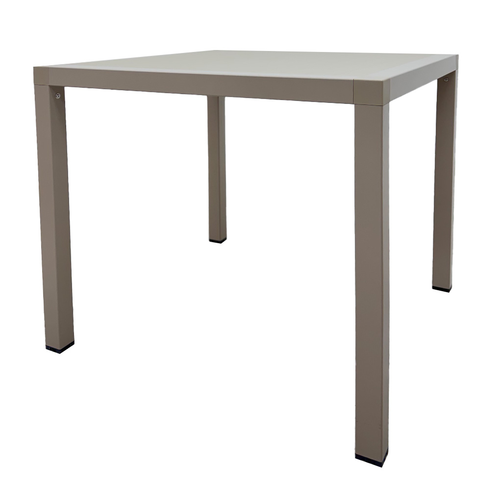 [TK-MS-62] MESA PLASTICA C/PATAS ALUMINIO 80CMX80CMX75CM TAUPE