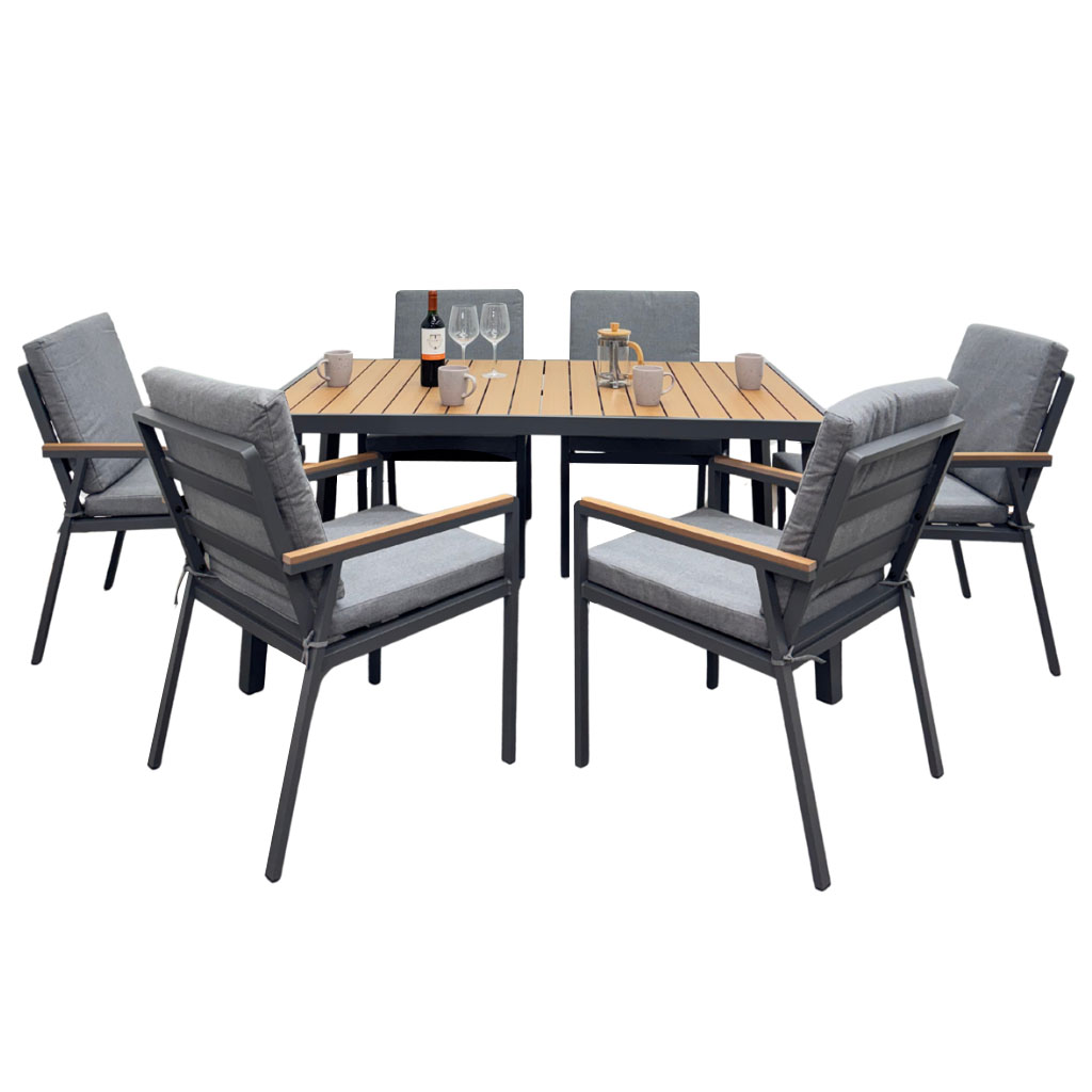 [TK-CM-08] COMEDOR 6 SILLAS ALUMINIO