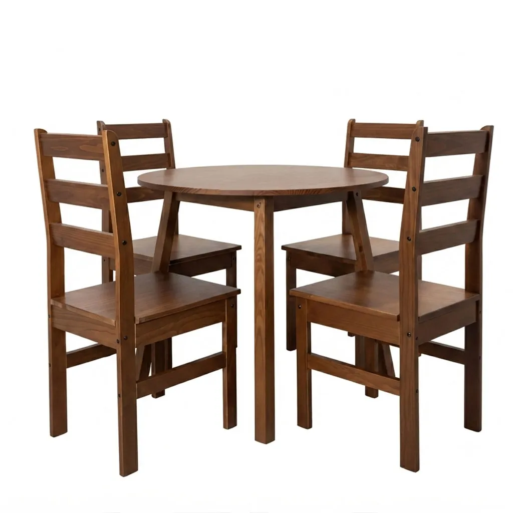 [TK-CO-4016] COMEDOR RED. 4 SILLAS MADERA PINO