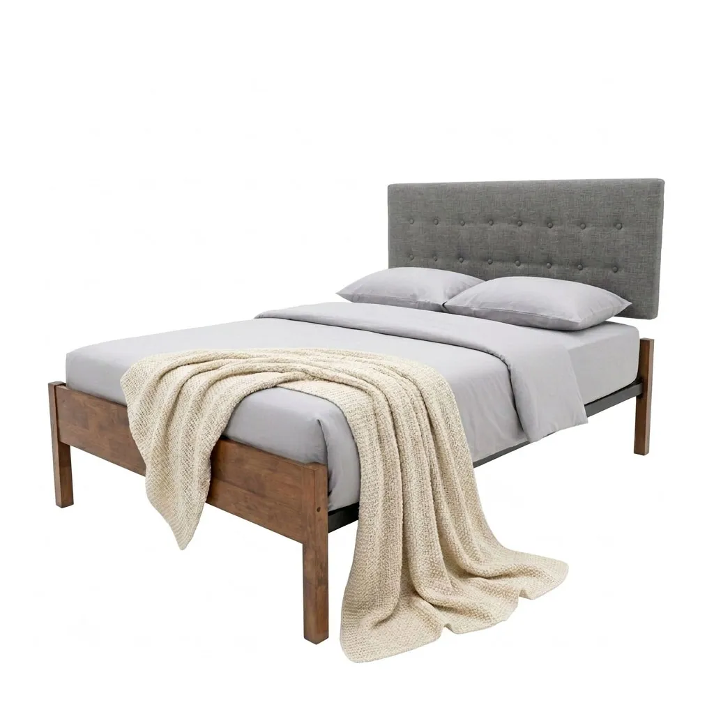 [TK-CA-1707] CAMA MATRIMONIAL RESPALDO TELA