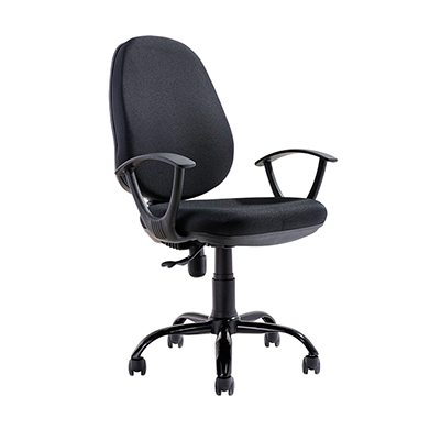 Silla de oficina secretarial en tela con brazos