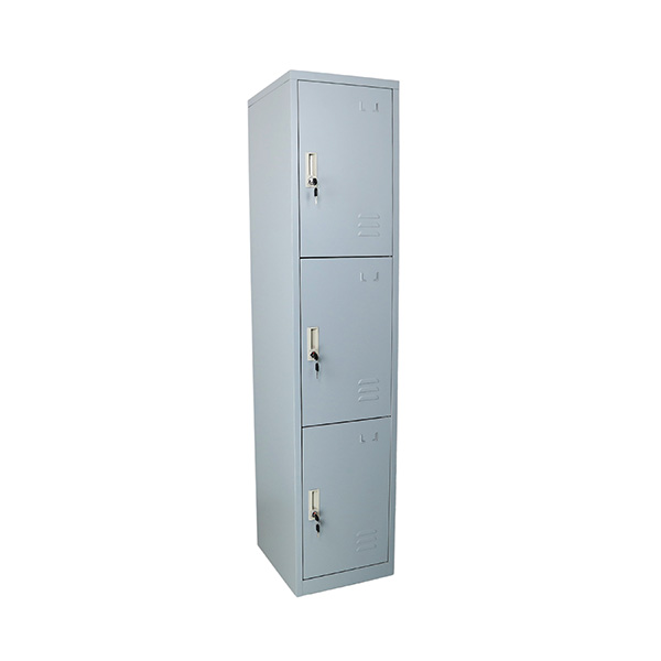 Locker metálico de 3 puertas o espacios, con llave | DisMueble